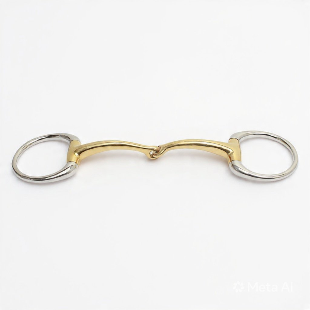Eggbutt Weymouth Bradoon Curved Mouth Single Jointed ,Curve Height 11mm, MPc CUP 12mm, Olive Rings SS 50mm