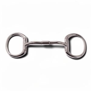Eggbutt Roller Mouth Bit with Copper Inlays and Oval Rings