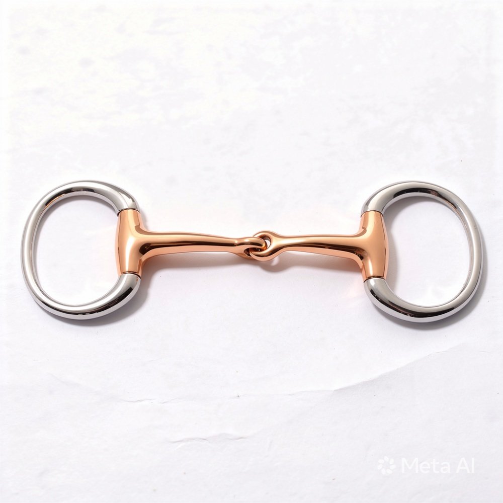 Eggbutt Snaffle Single Jointed Copper Mouth Bit with Oval Rings
