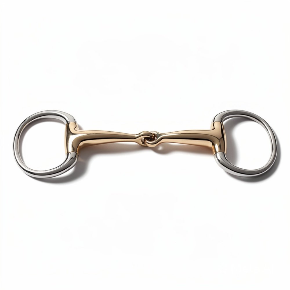 Eggbutt Snaffle Single Jointed Cuprium Mouth Bit with Oval rings