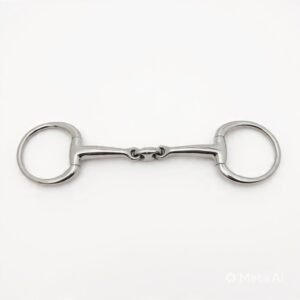 Eggbut Bradoon Double Jointed Bit Olive Rings