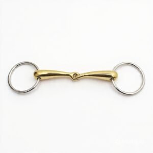 Loose Ring Weymouth Bradoon Single Jointed Solid Brass,Twisted Joints at 45 Degree angle