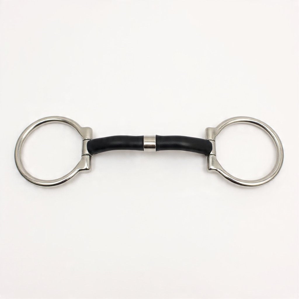 D Ring Snaffle Sweet Iron Roller mouth with copper Inlays