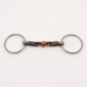 Western Loose Ring Dble Jointed Sweet Iron Bit W/Copper Rollers