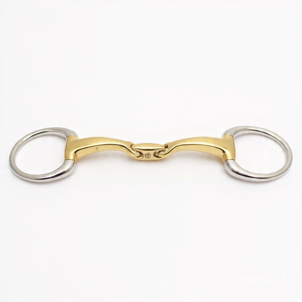 Eggbutt Weymouth Bradoon Curved Mouth Double Jointed ,Curve Height 11mm, MPc CUP 12mm, Olive Rings SS 50mm,KK Link CUP 12x14x30mm,