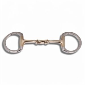 Eggbutt Snaffle Double Jointed Cuprium Bit with KK Link & Flat Rings