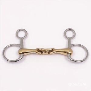 Baucher Bit Double Jointed Cuprium Mouth with Tolt Link,Cheeks with Bent Shanks
