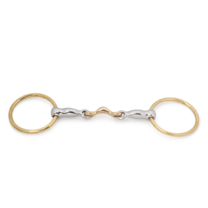 Loose Ring Quarter Moon bit with Cuprium Link & Brass Rings