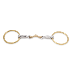 Loose Ring Sweet Iron Quarter Moon Bit with Cuprium Link and Brass Rings