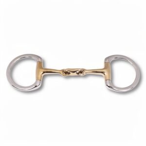 Eggbutt Snaffle Double Jointed Cuprium Bit with Tolt Link & Flat Rings