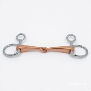 Baucher Bit Single Jointed Solid Cuprium Mouth, Cheeks with Bent shanks